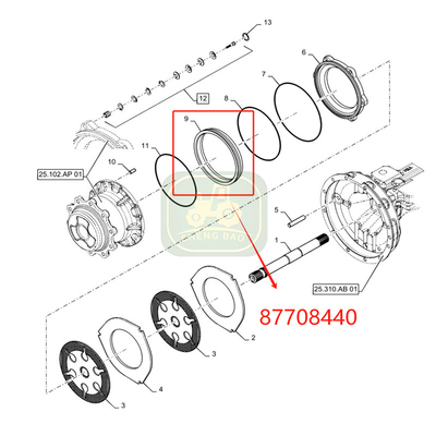 Sistema de embreagem Essai instalação 87708440 pistão de freio para carregador de retroescavadeira