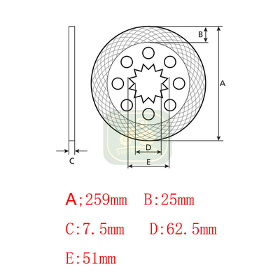 Sistema diferencial 15T 114622C2 Disco de travagem para tractor