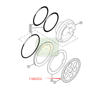 Sistema diferencial 15T 114622C2 Disco de travagem para tractor
