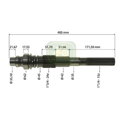 Partes de transmissão 24/15T 81862939 47490475 eixo para tractor