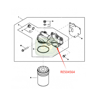 Sistema do motor RE504564 R502505 Filtro de óleo para tratores