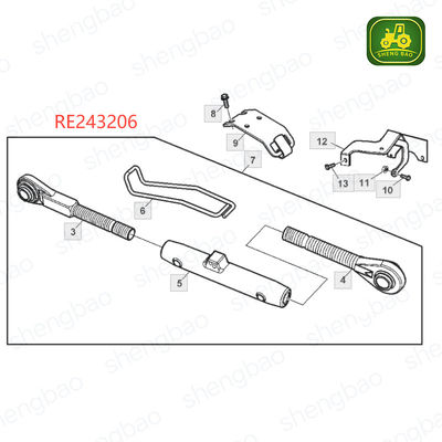Partes de ligação de três pontos RE243206 Ligação de elevação para tractor