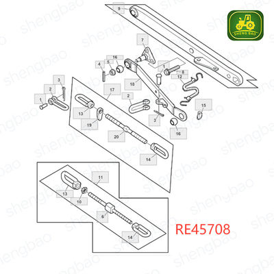 Partes de ligação em três pontos RE45708 SJ24944 Cadena de balanço para tractor