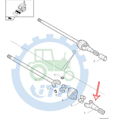 84316955 eixo novo do PESO 590SN de Holland Loader Parts 580SN meio