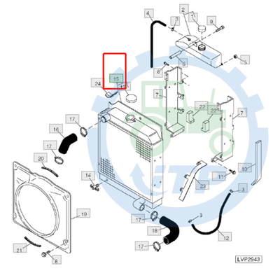 Radiador do trator RE70236 para  5320N 5410 5415 5510 5320N