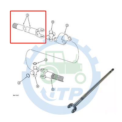 Backhoe 590SL 590SM 590L Front Axle Long Shaft 195212A1 do caso