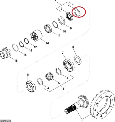 ARRUELA 480F das peças IH 580 do carregador do Backhoe do caso de Shengbao K261065
